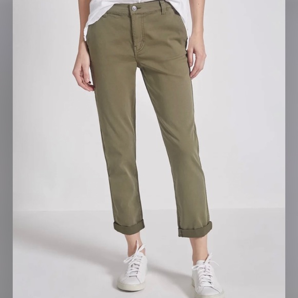 Current/Elliott Pants - Current Elliott green The Confidant chino pant